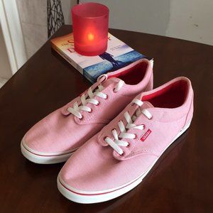 Vans Pink Sneakers with Red Accents